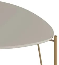 Mesa Lateral Para Sala Pés Metálicos Kit 2 Blen Grigio/Dourado I06 - M