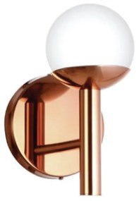 Arandela Globo Vertical 12X16X24Cm Metal E Globo Ø10Cm 01Xg9 |Old Arti... (COBRE FOSCO, FOSCO (BRANCO))