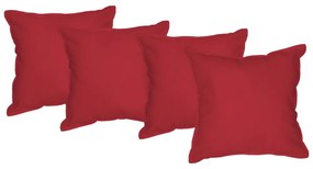 Kit 4 Almofadas Decorativas 50x50 Tecido Suede Vermelho