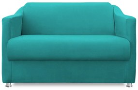 Namoradeira Cecilia 2 Lugares Suede Azul Tiffany 1,20 m Decorativa Sala Recepção