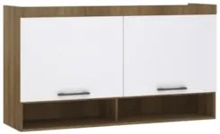 Armário Aéreo Ponte Modulado 145cm Delphi Avelã/Branco L01 - Mpozenato