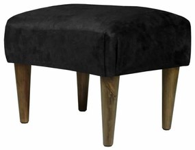 Banquinho Acolchoado Sigma em Suede com Pés Palito - Preto