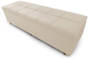 Calçadeira Baú Solteiro 90cm Veneza Suede Bege - Sheep Estofados - Bege