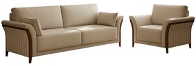 Conjunto Decorativo Poltrona e Sofá 222cm Market Linho Bege G45 - Gran Belo