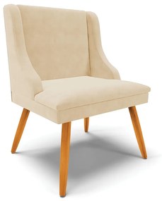 CADEIRA DE JANTAR LIZ SUEDE PES PALITO C - Bege