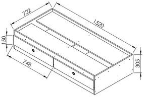 Cama Quarto Infantil Com 2 Gavetas Carinho Meu Fofinho - Branco