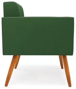 Kit 2 Poltronas Elisa Suede Pés Palito Castanho - D'Rossi - Verde