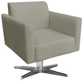 Kit 02 Poltronas Giratória Marisa Suede Base Cromada D03 - D'Rossi - Marrom Rato