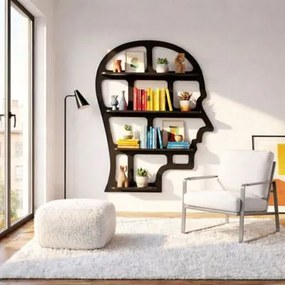 Estante Human Preta Wooodyou 147x27x180 cm