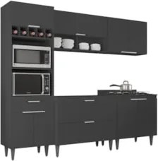 Armário de Cozinha CP05 Para Pia 100cm Pérola Z34 Preto     - Mpozenat