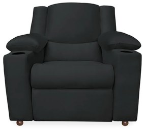 Poltrona Papai Manchester Reclinável Veludo Preto