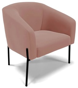 Namoradeira e 2 Poltronas Pé de Ferro Preto Stella Veludo D03 - D'Rossi - Rose