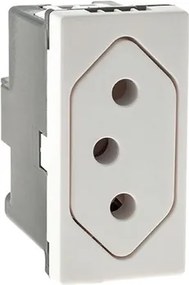 Modulo Tomada Plastico 10A 250V Branco Pial Plus