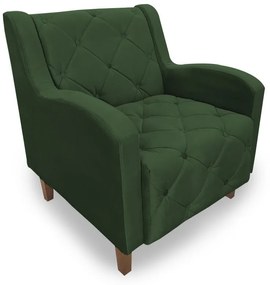 Poltrona Decorativa Munique Pés Palito Suede Verde - Sheep Estofados