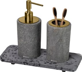 Conjunto Banheiro Duo Petra Ouro Escovado
