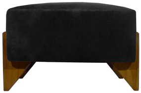 Banquinho Acolchoado Evo Retangular Peach Veludo em Várias Cores - Preto