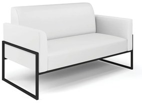 Sofá Namoradeira Base Industrial Alta Preto Marisa Corino D03 - D'Rossi - Branco