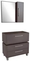 Gabinete Banheiro Gaveteiro e Espelheira Ingrid Grafite F10 - Mpozenat