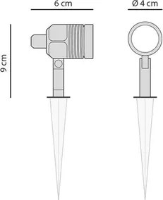 Espeto Led Abs Preto 3W 38 3000K Ip65 Optical