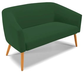 Sofá Namoradeira e Poltrona Pé Palito Castanho Stella Veludo D03 - D'Rossi - Verde