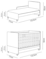 Berço Americano Mini Cama Com Rodízios Charme Z49 Branco/Rosa - Mpozen