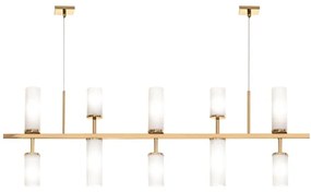 Pendente Fence Vidro Tubo Assimetrico 110X05X32Cm 10Xg9 - Old Artisan... (GRAFITE / DOURADO BRILHO)