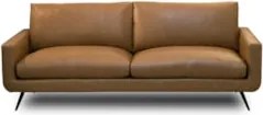 Sofá 3 Lugares Para Sala Living 252cm Merli L08 Couro Camel  - Mpozena