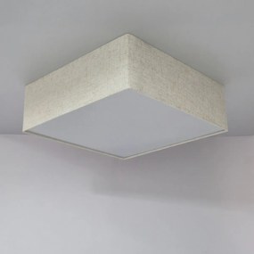 Plafon Quadrado Md-3002 Cúpula em Tecido 50x50x15cm Rústico Bege - Bivolt