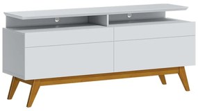 Rack Bancada 2 Gavetas com Nicho 146cm Amy Branco Acetinado G29 - Gran Belo