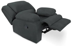 Poltrona Decorativa Magnum Reclinável Manual Suede Cinza Grafite