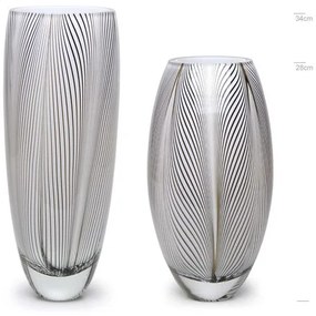 Par de Vasos 54 e 55 MS Fenício Branco Murano Cristais Cadoro
