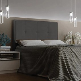 Cabeceira Ametista Para Cama Box Queen 160 cm Suede - D'Rossi - Grafite
