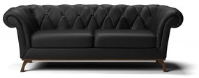 Sofá 3 Lugares Viena D07 230cm Base de Madeira Corano Preto - D'Rossi