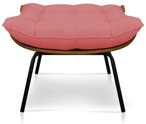 Puff Costela Linho Whiski Rose A106 Base de Metal - D'Rossi