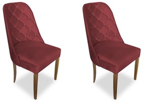 kit com 2 Cadeiras de Jantar Dublin Suede Vermelho