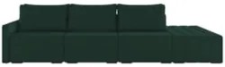 Sofá Ilha Modular com Puff para Sala Living 312cm Georgia Z08 Veludo V