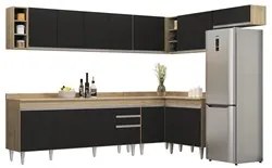 Armário de Cozinha Modulado de Canto 8 Peças CP26 Balcão com Tampo Cas