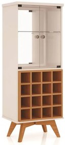 Cristaleira Retro Uruguai cor Off White com Freijo - 45283 Sun House