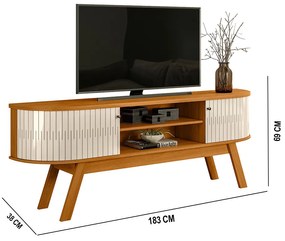 Rack TV 75 Pol 183cm Bancada para Sala Enzari M20 - D'Rossi - Cianmomo e Off White