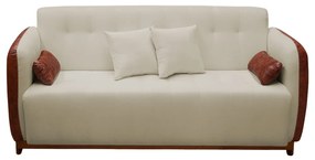 Sofá 3 Lugares Liverpool 1,90 m Compose Corino Ocre/Nude - Decorar Estofados
