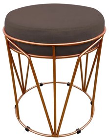 Puff Multiuso com Mesa Babu 2 em 1 Suede Base Cobre D'Rossi - Marrom