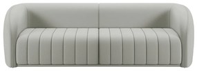 Sofá Decorativo Sala de Estar 332cm Adam 4 Lugares Veludo Cinza Claro G45 - Gran Belo