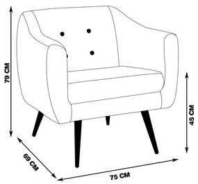 Poltrona Decorativa Sala de Estar Pés Palito Cuddle Veludo Rosa G17 - Gran Belo