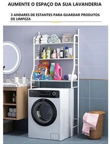 Organizador Lavanderia Prateleira Ferro Branco