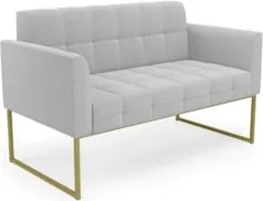 Namoradeira e 2 Poltronas Industrial Dourado Ana Bouclé Cinza - Ibiza