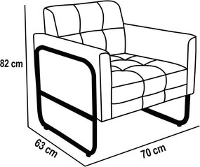 Poltrona Sala Industrial Alta Tubo Preto Kit 2 Elisa Suede D03 - D'Rossi - Marrom Rato