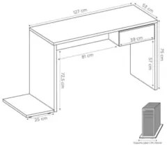 Mesa para Computador Notebook Desk Game DRX 8000 Z19 Preto/Verde - Mpo
