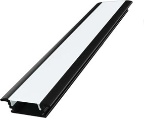 Perfil Embutir Para Fita De Led 100cm Alumínio Preto Way