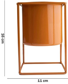 Vaso Decorativo Terracota Com Suporte Em Metal 16x11 Cm - D'Rossi