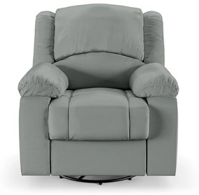 Poltrona do Papai Reclinável Sala de Cinema Madrid Glider Manual Giratória Massagem USB PU Cinza  G23